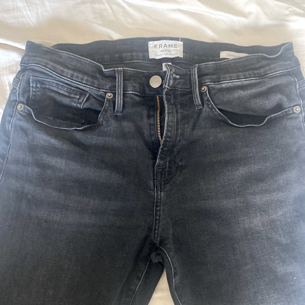 Men’s FRAME Denim Charcoal Grey Black Jeans L’Homme Slim 32
